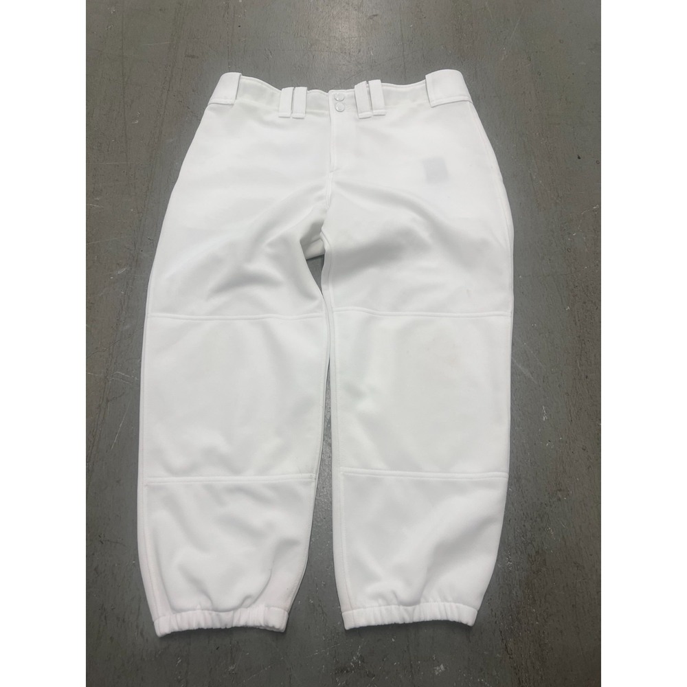 Mizuno Fastpitch Softball Pants Women Large White Cotton Double Knee Performance